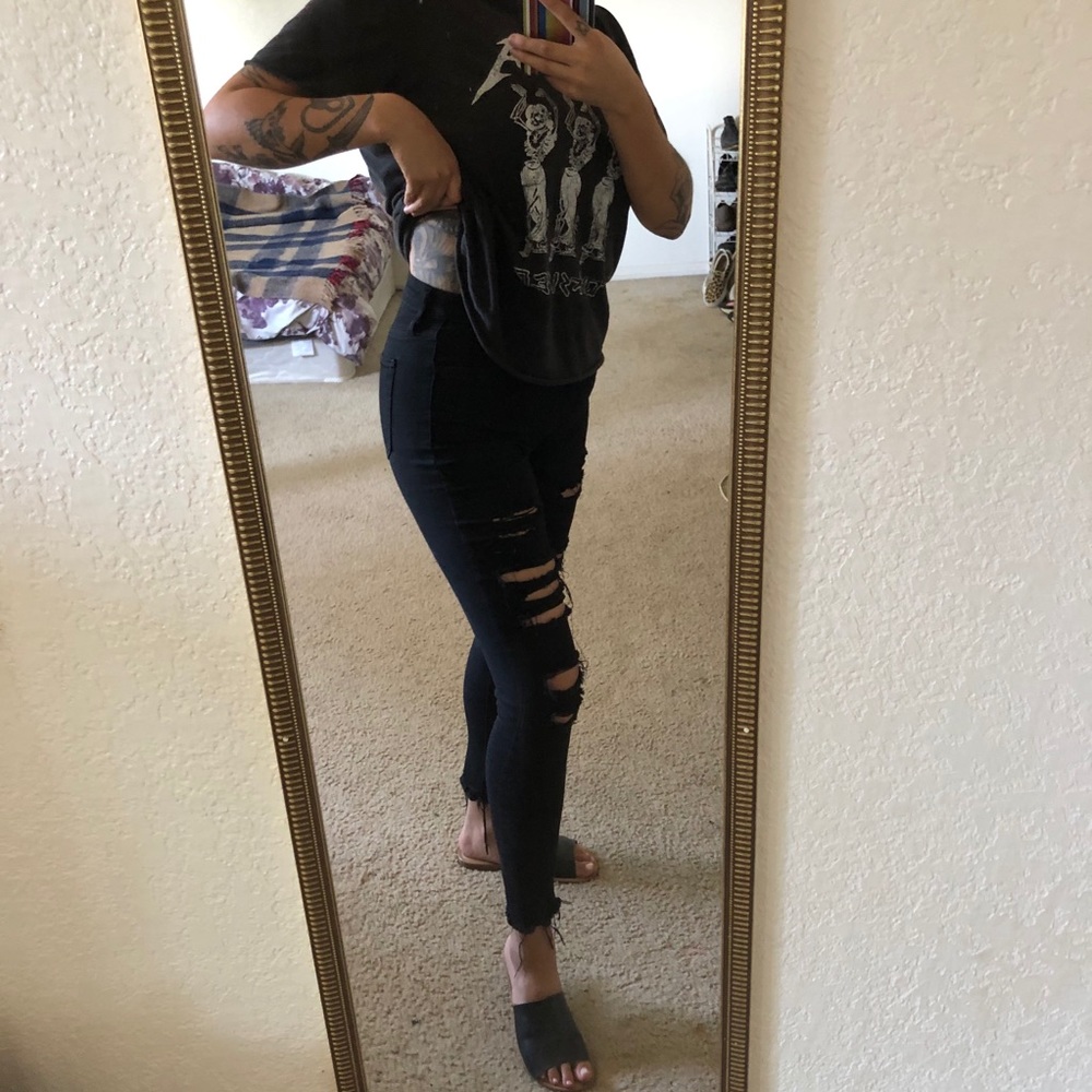 Just Black Ripped Skinny Jeans